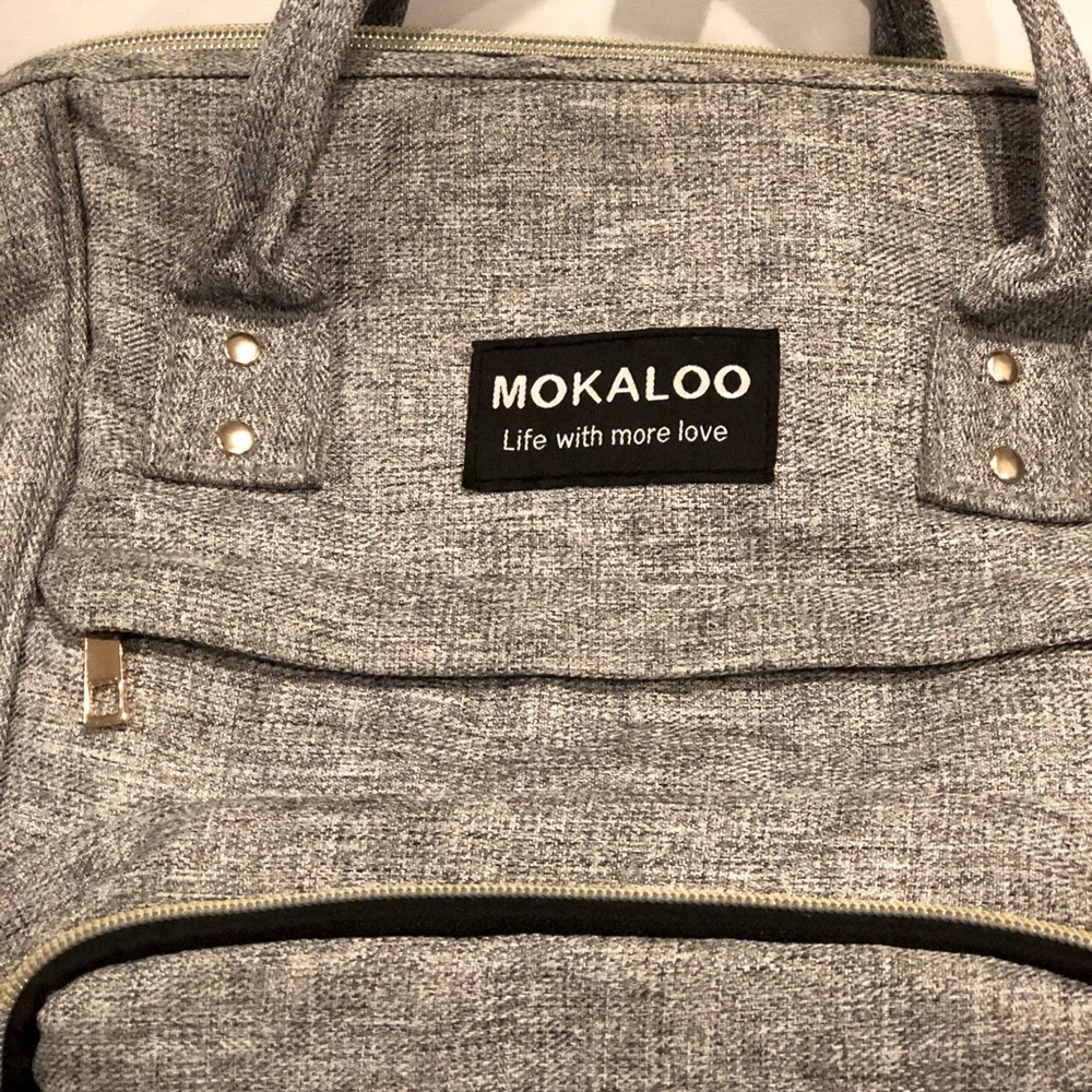 Mokaloo grey diaper bag